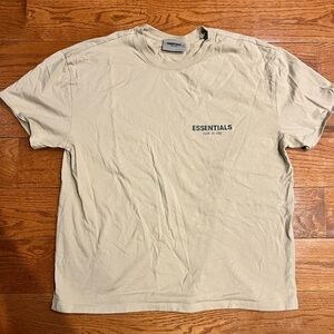 ESSENTIALS Short Sleeve Logo Tee in Light Beige